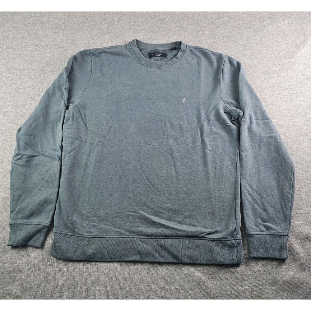 Allsaints Aven Crewneck Sweatshirt Mens Medium Green Pullover Logo